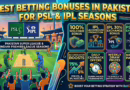 Best Betting Bonuses in Pakistan for PSL and IPL Seasons alt="Infographic showing PSL and IPL cricket betting bonuses in Pakistan for BetCX7 including 100% welcome offer"